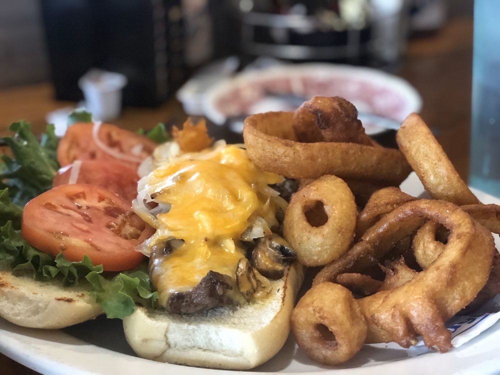 NY Steak Sandwich with Onion Rings